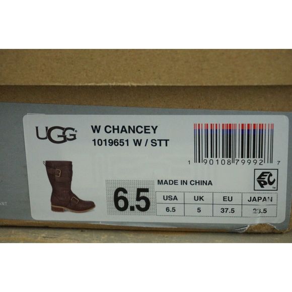 SALE! .   UGG Chancey  Leather Fur Moto Boots WOMENS 6.5 NIB - Picture 6 of 8